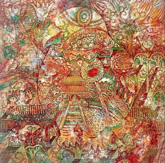 Huang Yi Min: Where Tradition, Memory, and Imagination Meet "Scenery with Birds" 1995 by artist Huang Yi Min